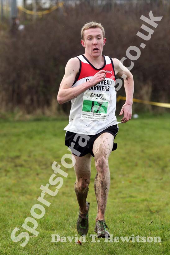 Callum Johnson (Gateshead0 wins the under-20 men 2012 North East Championships, Summerhill Country Park, Hartlepool.